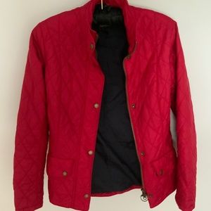 Babour Red Flyweight Quilted Jacket, US 4